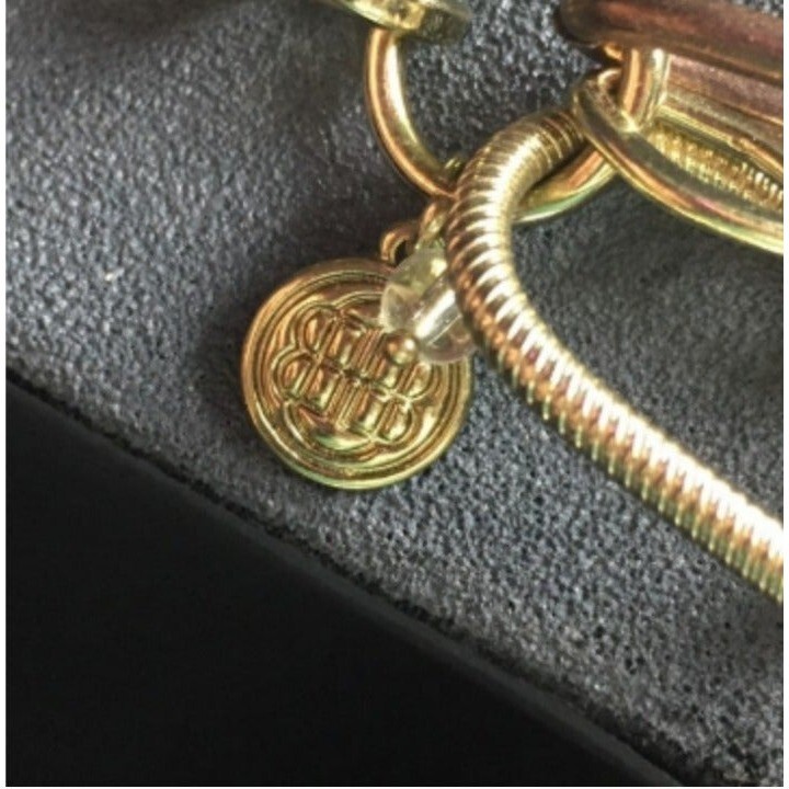 Bill Blass Necklace Chunky Chain Gold Copper Multi Strand Retro BoHo Statement