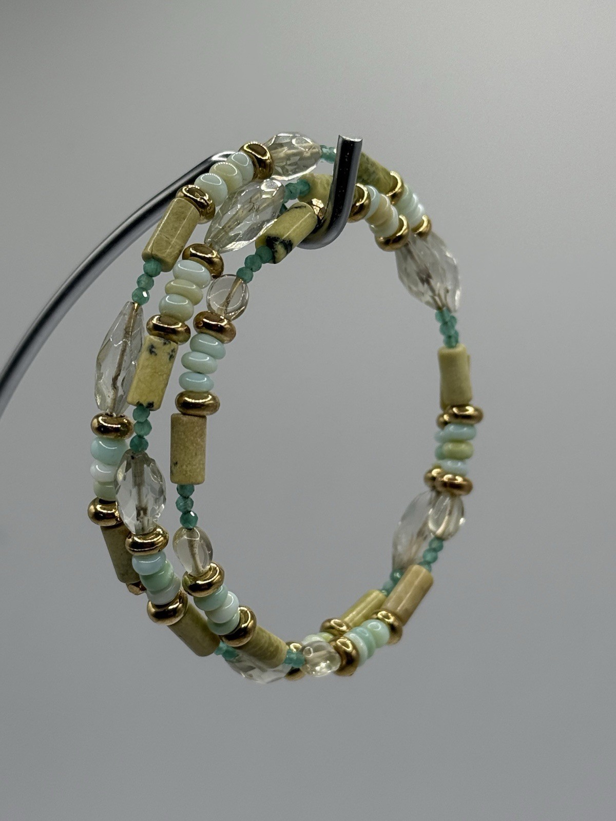 Semi precious stone bracelet- Peruvian Opal, Aventurine, Lemon Quartz & More
