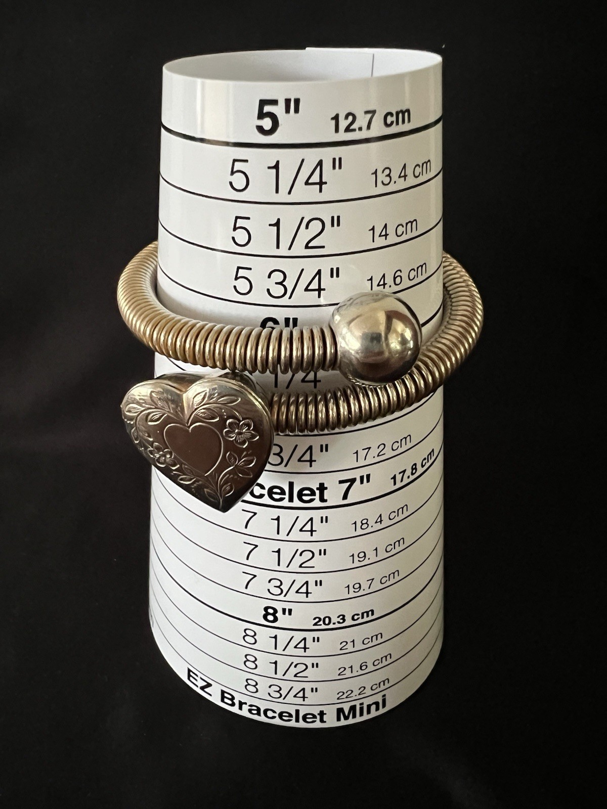 Vintage Silvertone Heart Locket Expansion Sweetheart Bracelet