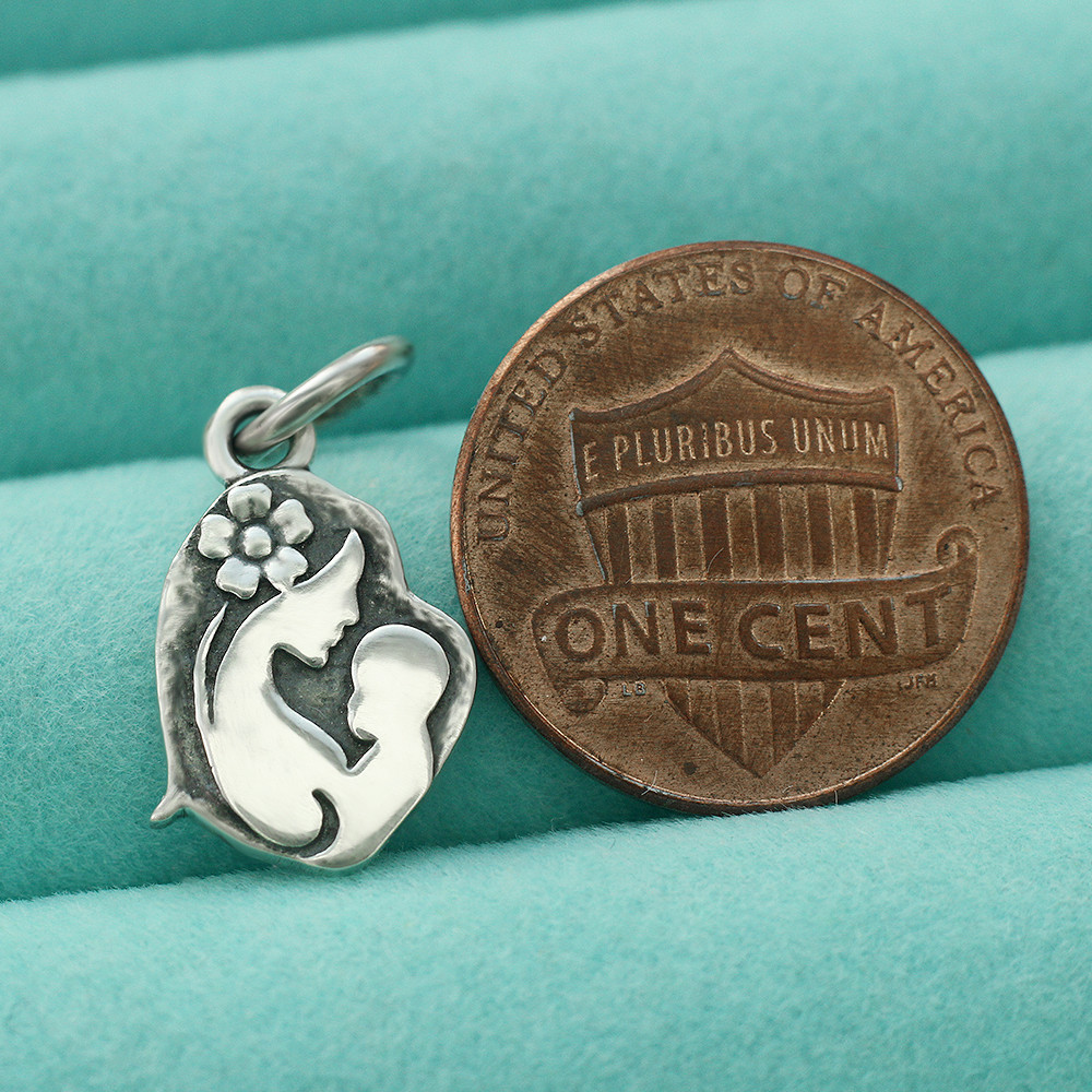 925 Sterling Silver Mom Baby Charm Pendant Baby Shower Mother’s Day For Necklace