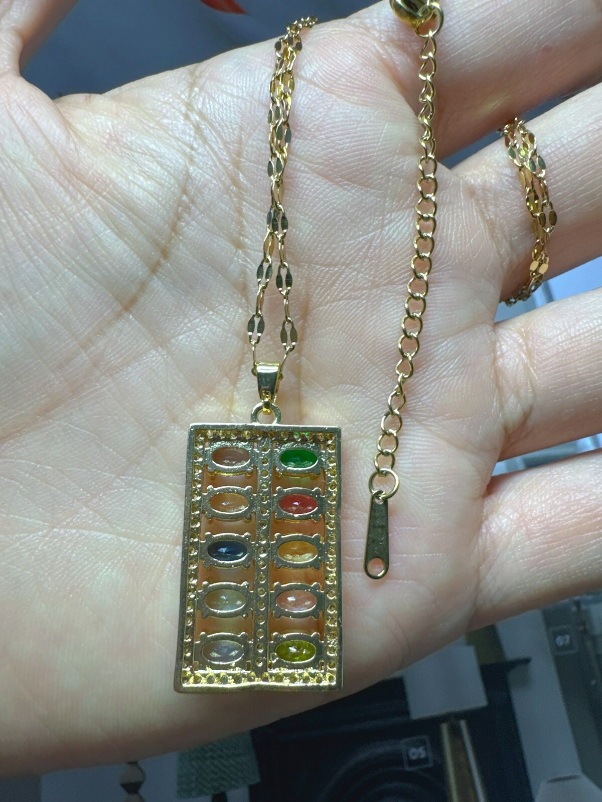 Elegant Stainless Steel colorful Abacus Necklace Portable for Casual&Formal Wear