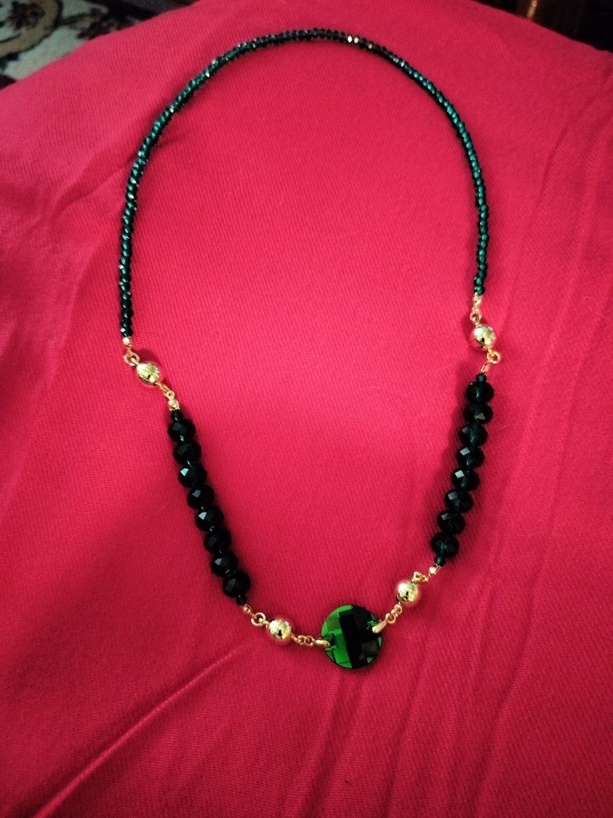 Maria Nicola 10-way Emerald Green Crystal Necklace plus matching Charm