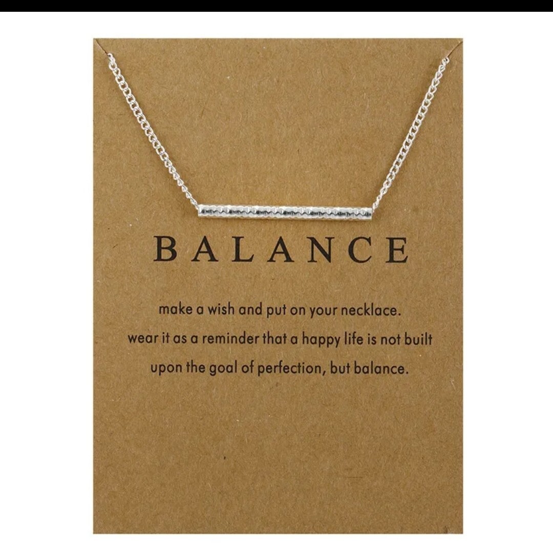Balance Bar Necklace – Inspirational Pendant – Motivational Jewelry For Women