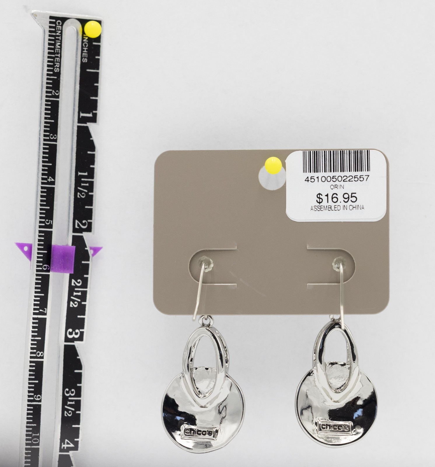 Chico’s silver-tone teardrop Hook earrings NWT