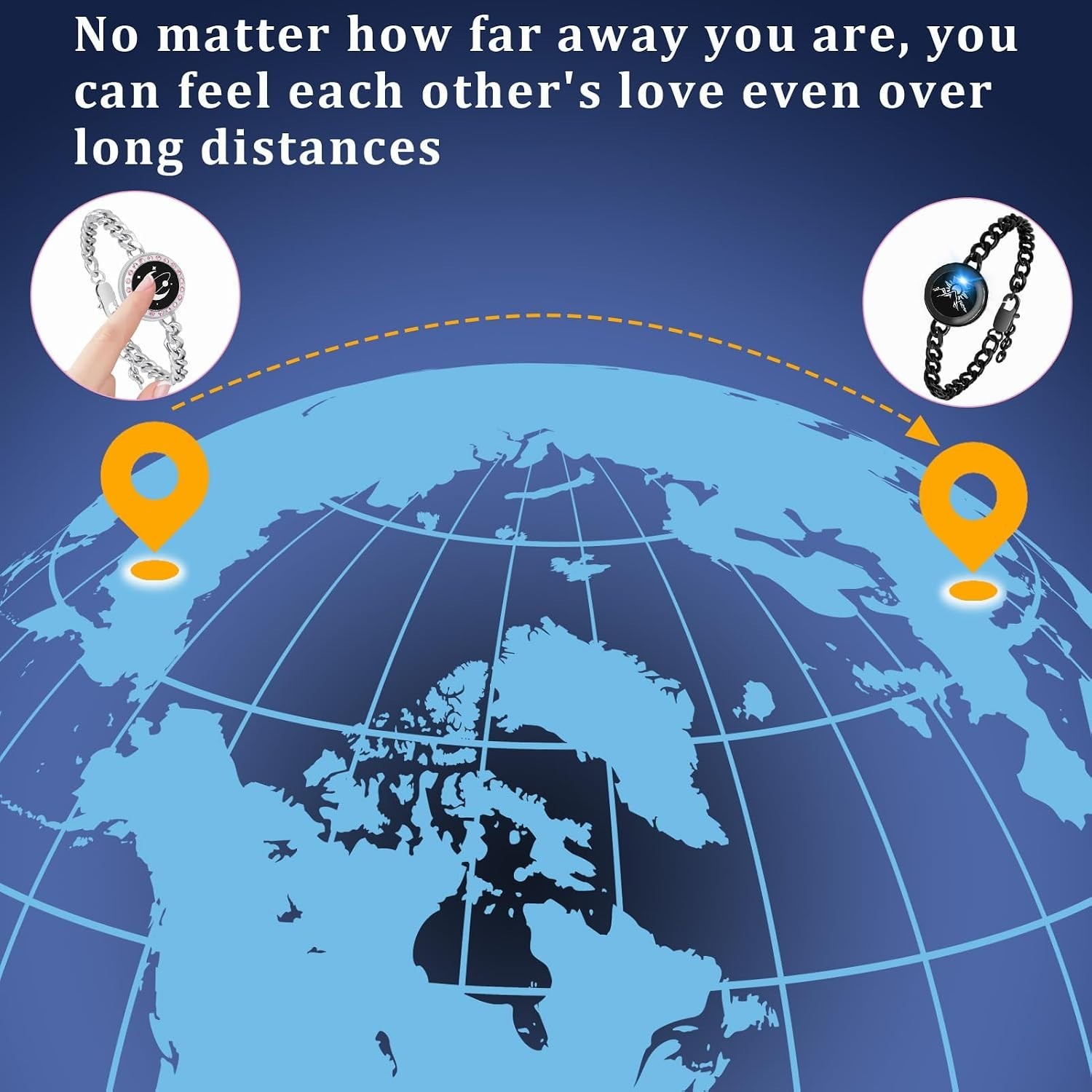 Smart Matching Couples Bracelets with SOS Function – Perfect for Long Distance