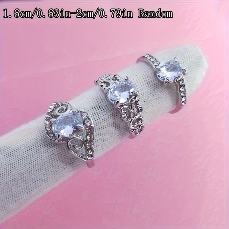 10/25Pcs Wholesale Zircon Rhinestone Mixed Rings Bulk Finger Jewelry Gift Lot US