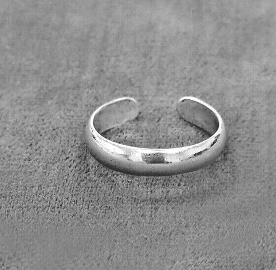 925 Silver Solid Metal Beautiful Gift For Women’s Plain Band Adjustable Toe Ring