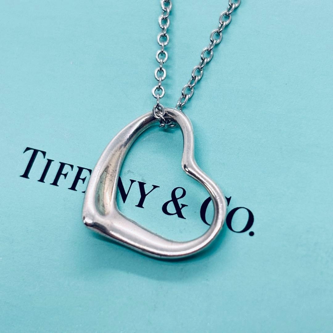 Tiffany open heart necklace silver 925 22mm