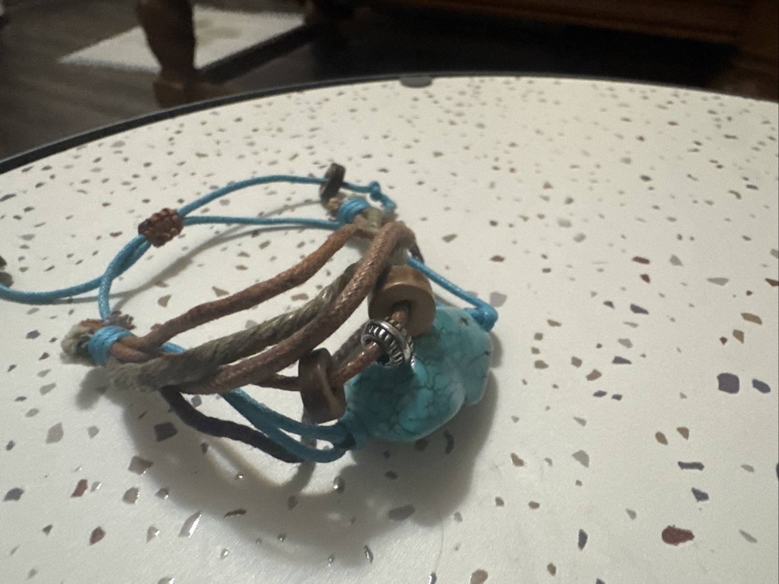 leather turquoise silver leather wrap bracelet