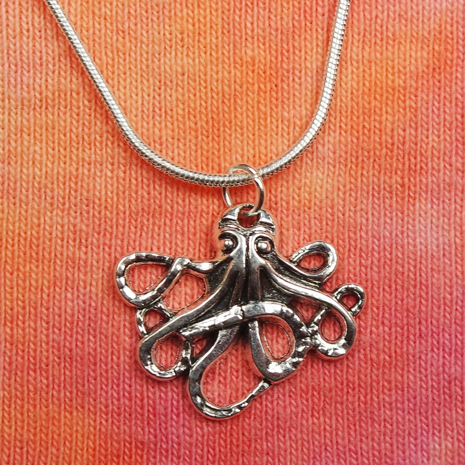 Octopus Necklace pick 16″-36″ inch length Silver Jewelry for Men or Women Ocean