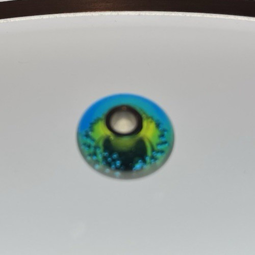 TROLLBEAD SILVER TRACE GREEN/TURQUOISE GLASS BEAD 925 STERLING SILVER 61356