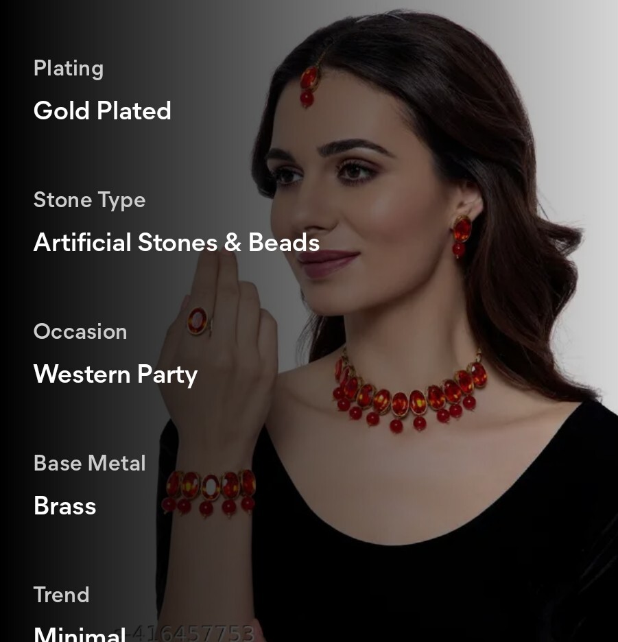 Exclusive Combo Of Red Choker Necklace With Designer Earrings, Bracelet, Ring.