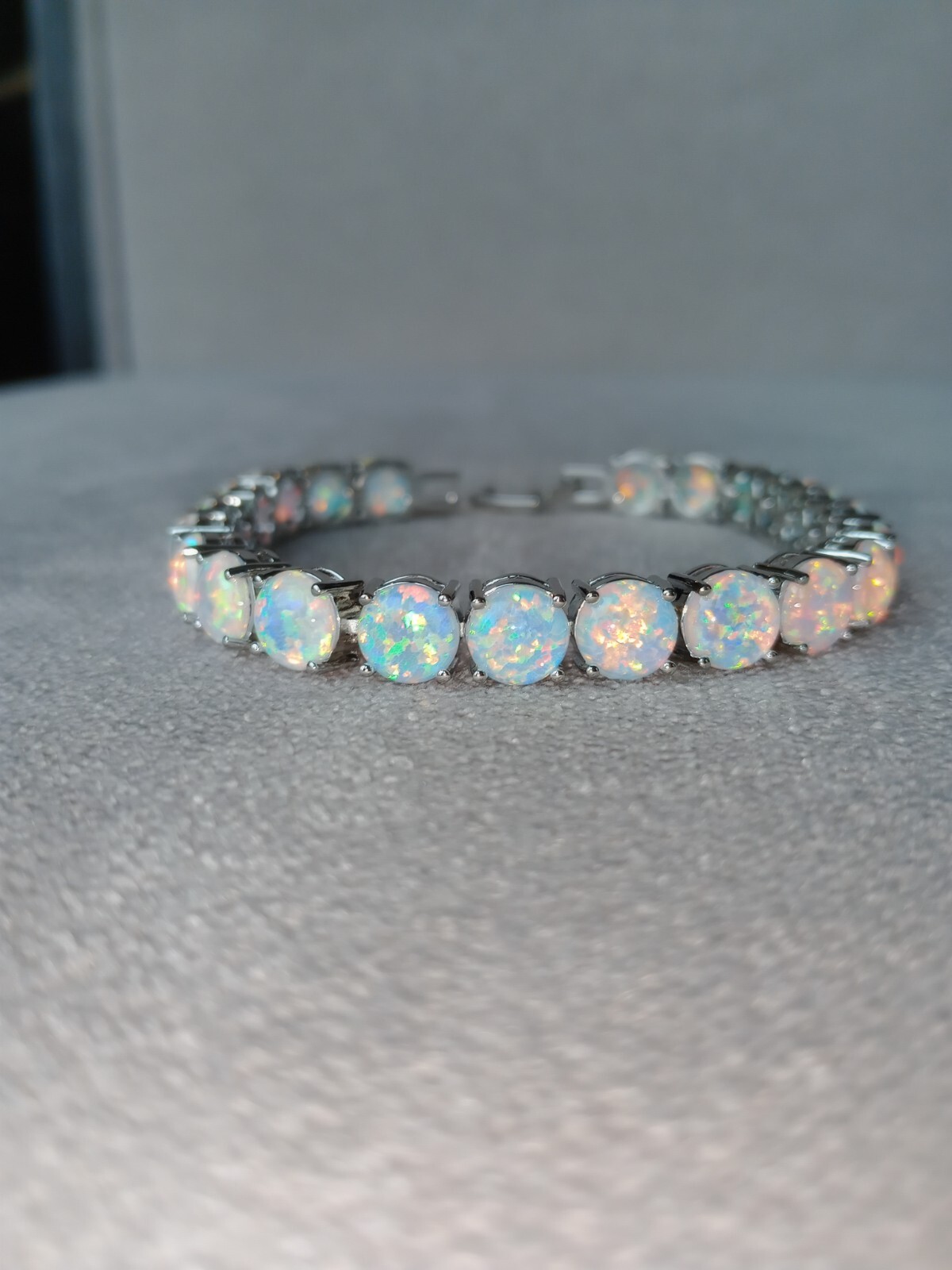 Gold White Opal Tennis Bracelet | Opal Bracelet | Opal | October Birthstone