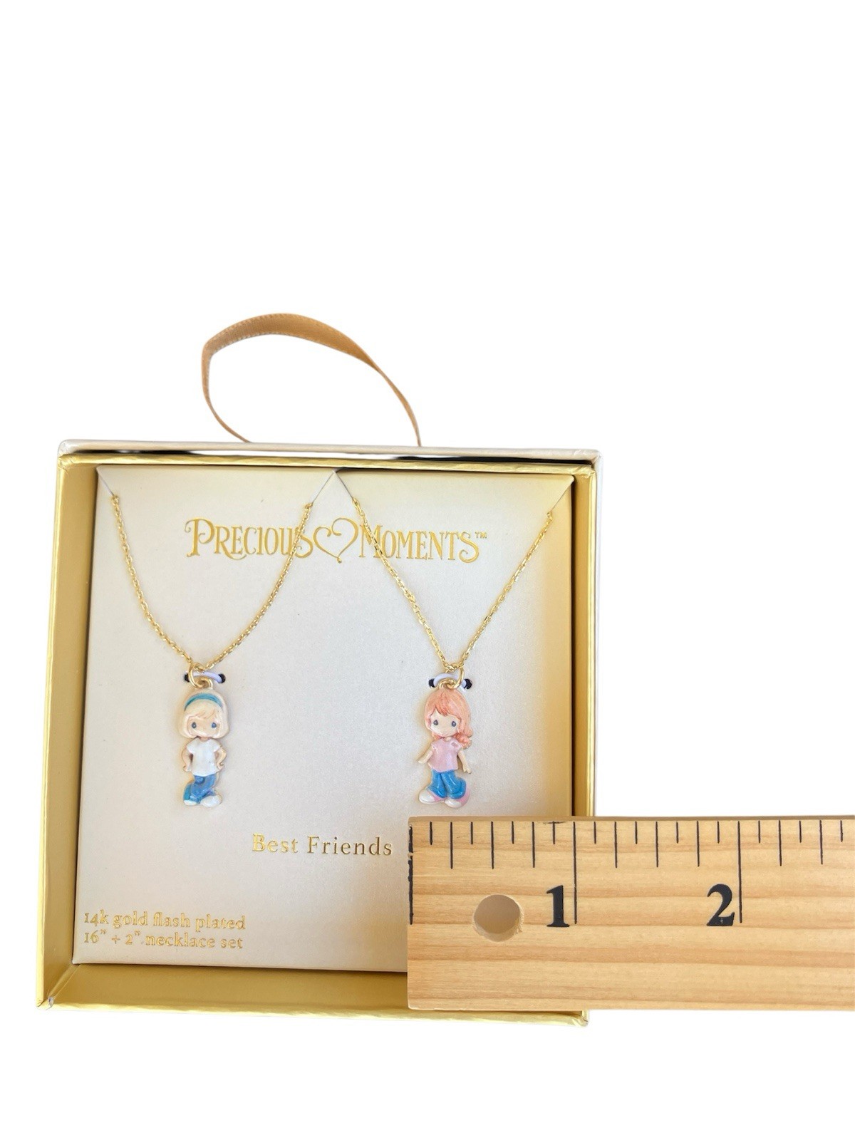 Precious Moments 14k Gold Flash Plated Best Friends Pendant Necklace Set