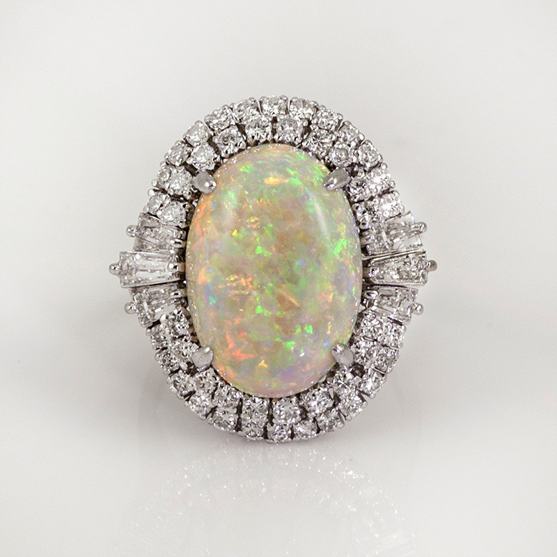 Fashion Oval Cut Opal 925 Silver Filled Ring Jewelry Women Wedding Ring Sz 6-10