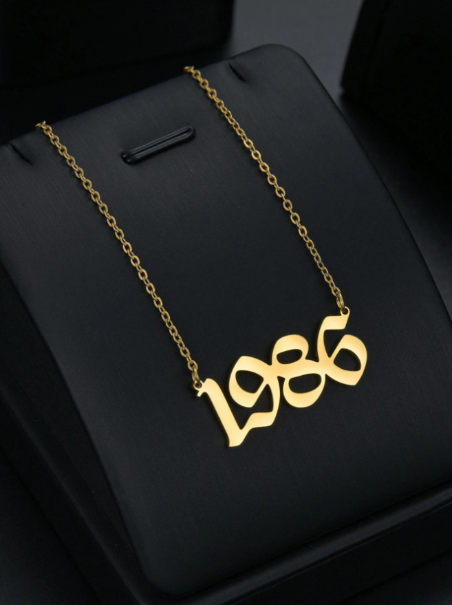 Personalized Birth Year Date Necklace Jewelry 1970 To 2026 Gold Number Pendant