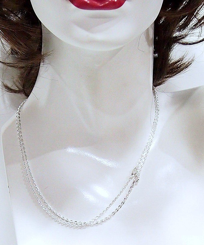 2 Silver Plated 18″ Sturdy Chains with Lobster Clasp Necklace for Pendants, Nice