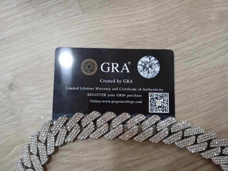 GRA Silver Cuban Chain Fashion with Box Clasp