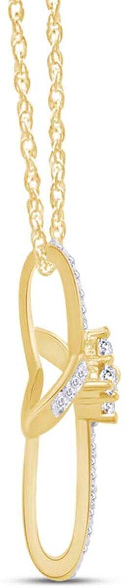 Loop Infinity Cross Pendant Necklace Simulated Diamond Sterling Silver 925