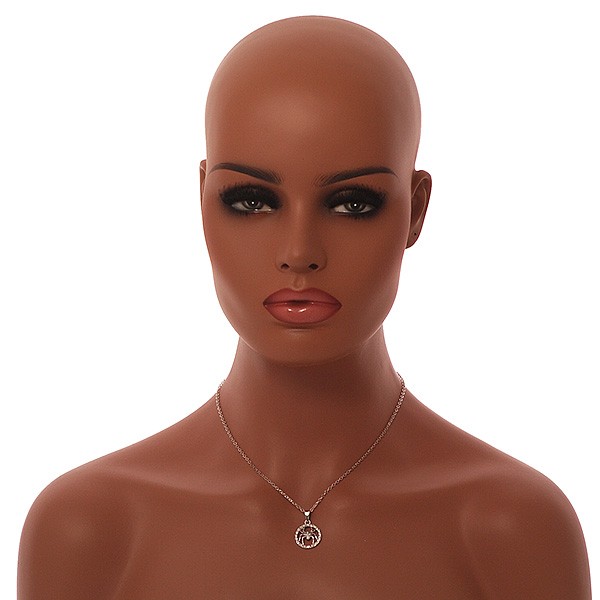 18mm D/ Clear Crystal Spider Pendant with Chain in Silver Tone – 40cm L/ 4cm Ext