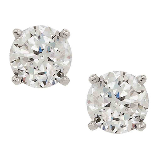 Diamonique Platinum Clad 100-Facet 1.00 cttw Ladies Stud Earrings QVC