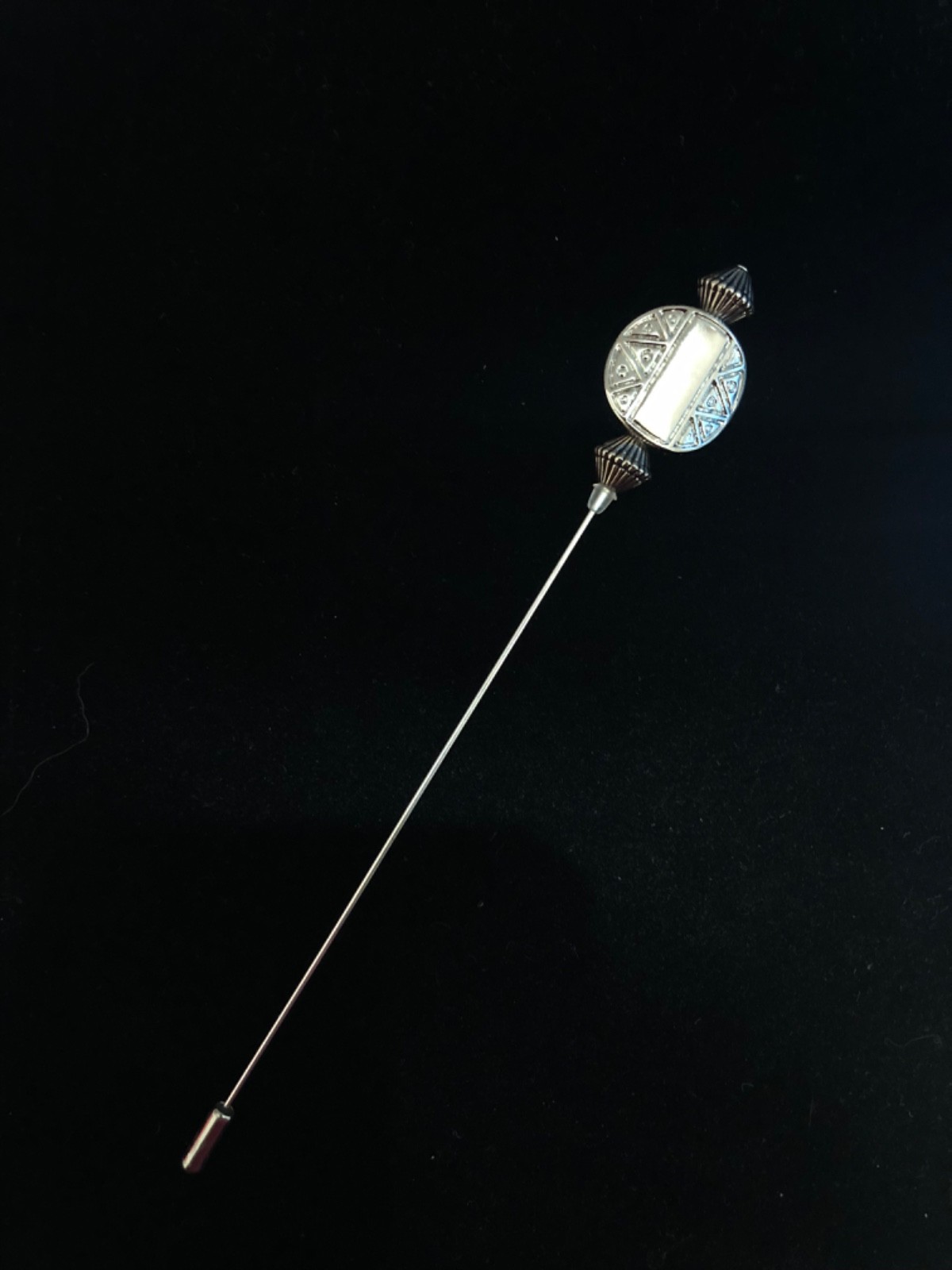 Long Handmade Silver hatpin – 15cm/6inches