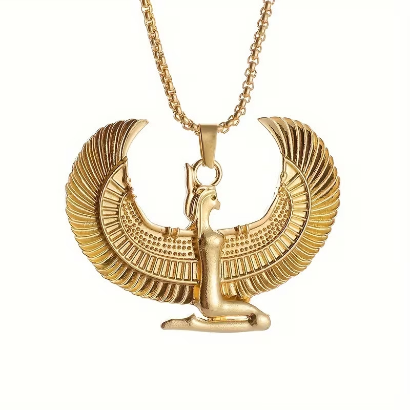 Isis Gold Plated Egyptian Goddess Pendant & Necklace