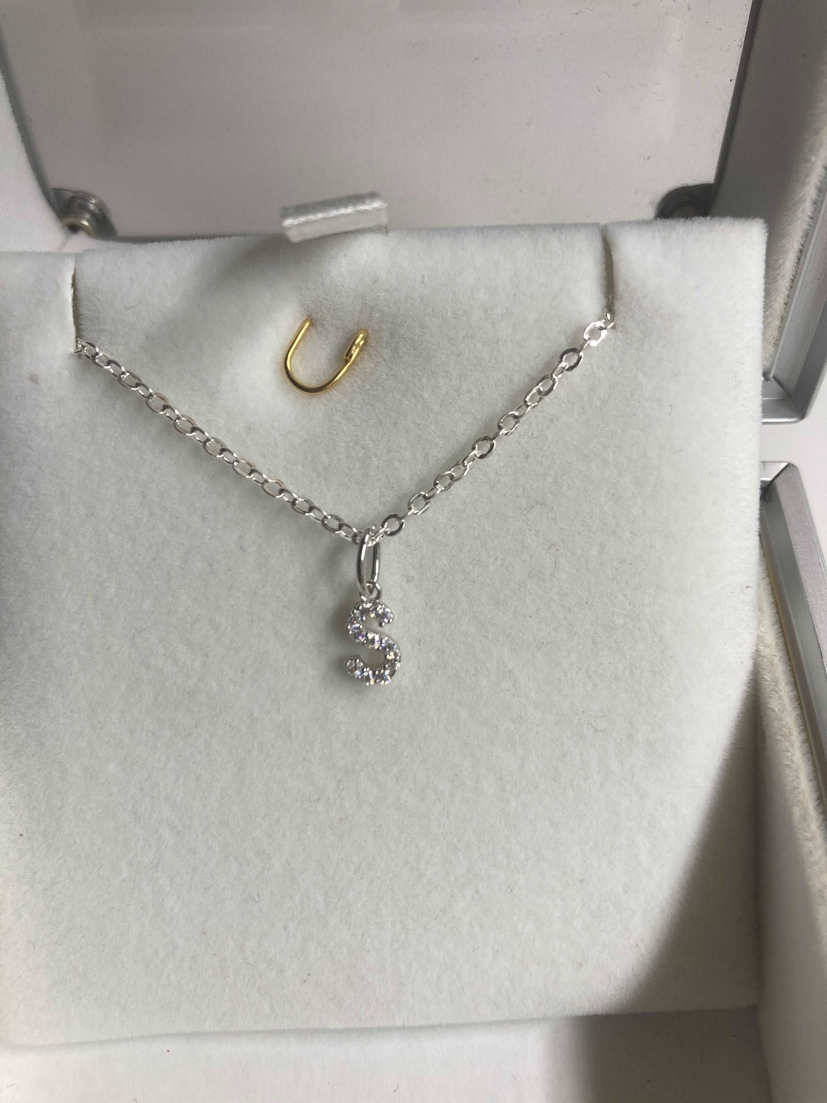 Genuine Moissanite Initial Pendants set in solid Sterling Silver