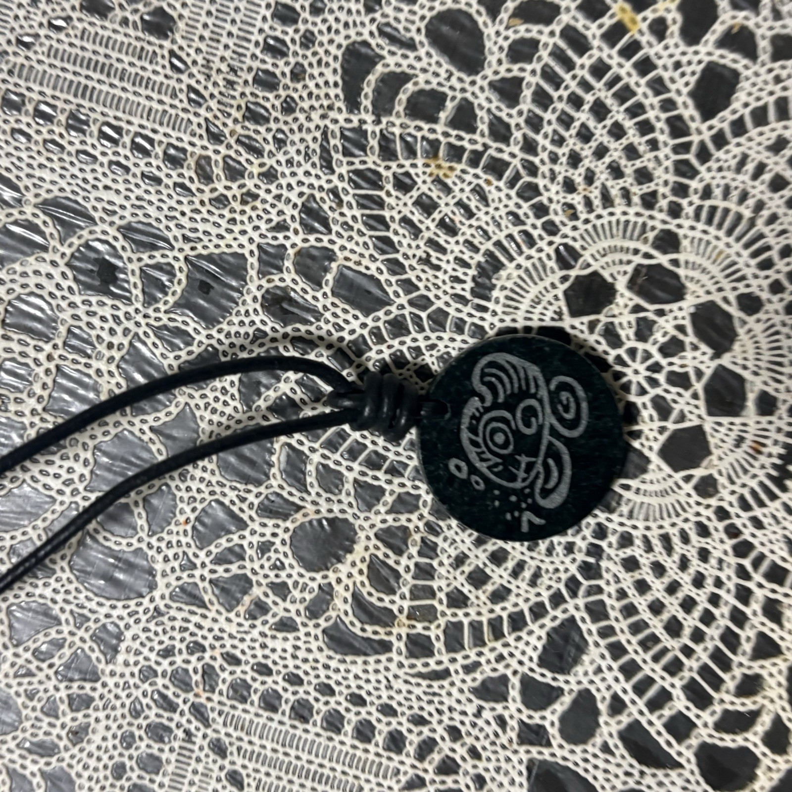 Mayan Tz’i Black Jade Pendant Necklace – AnasUniqueStones Guatemala Artisan Jewe