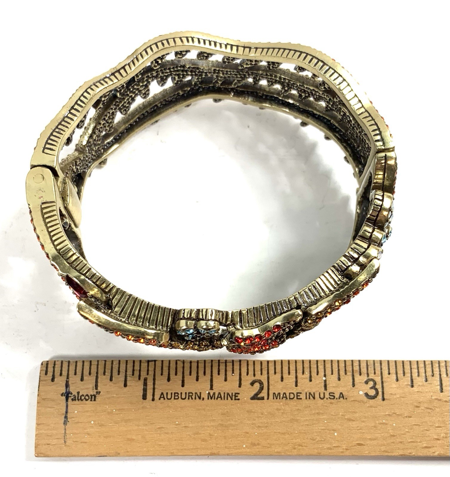 Off Park Collection Multicolor Crystal Gold Tone Phoenix Hinged Bangle Bracelet