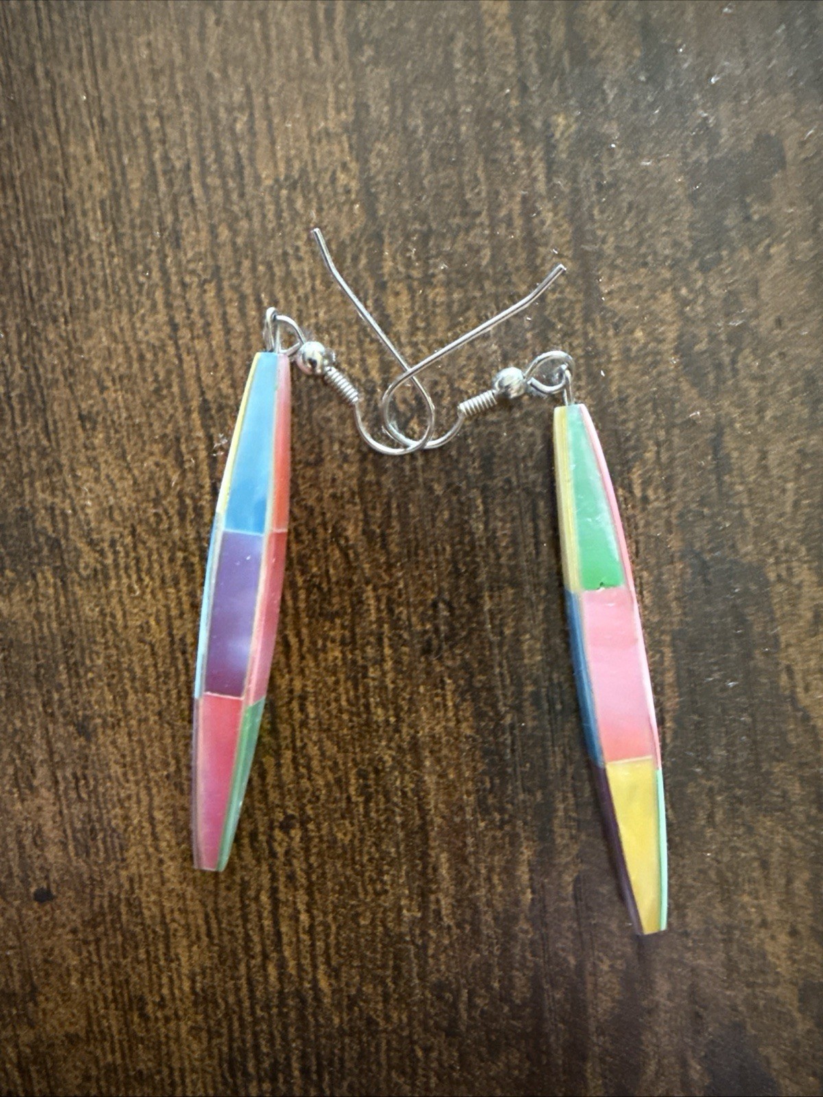 Multi-color Pastel Rainbow Iridescent Dangle Drop Earrings