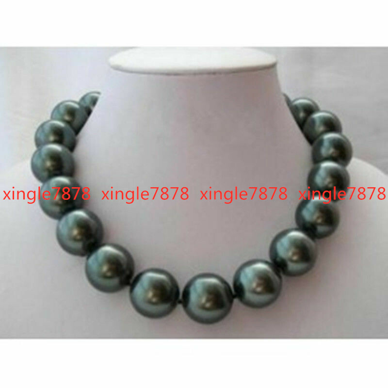 Huge 14/16/18/20mm Natural South Sea Black Shell Pearl Necklace 20″