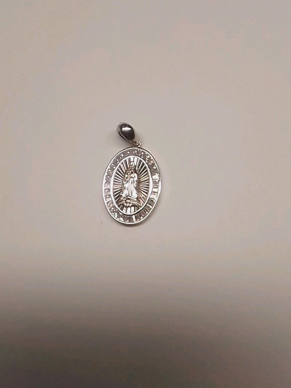 Sterling Silver 925 Unisex Guadalupe Pendant With Cubic Zirconia
