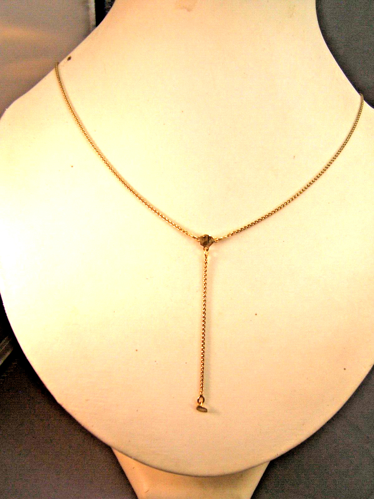 Swarovski Gold Tone Chain Y Necklace 16-18.5 in. Adjustable