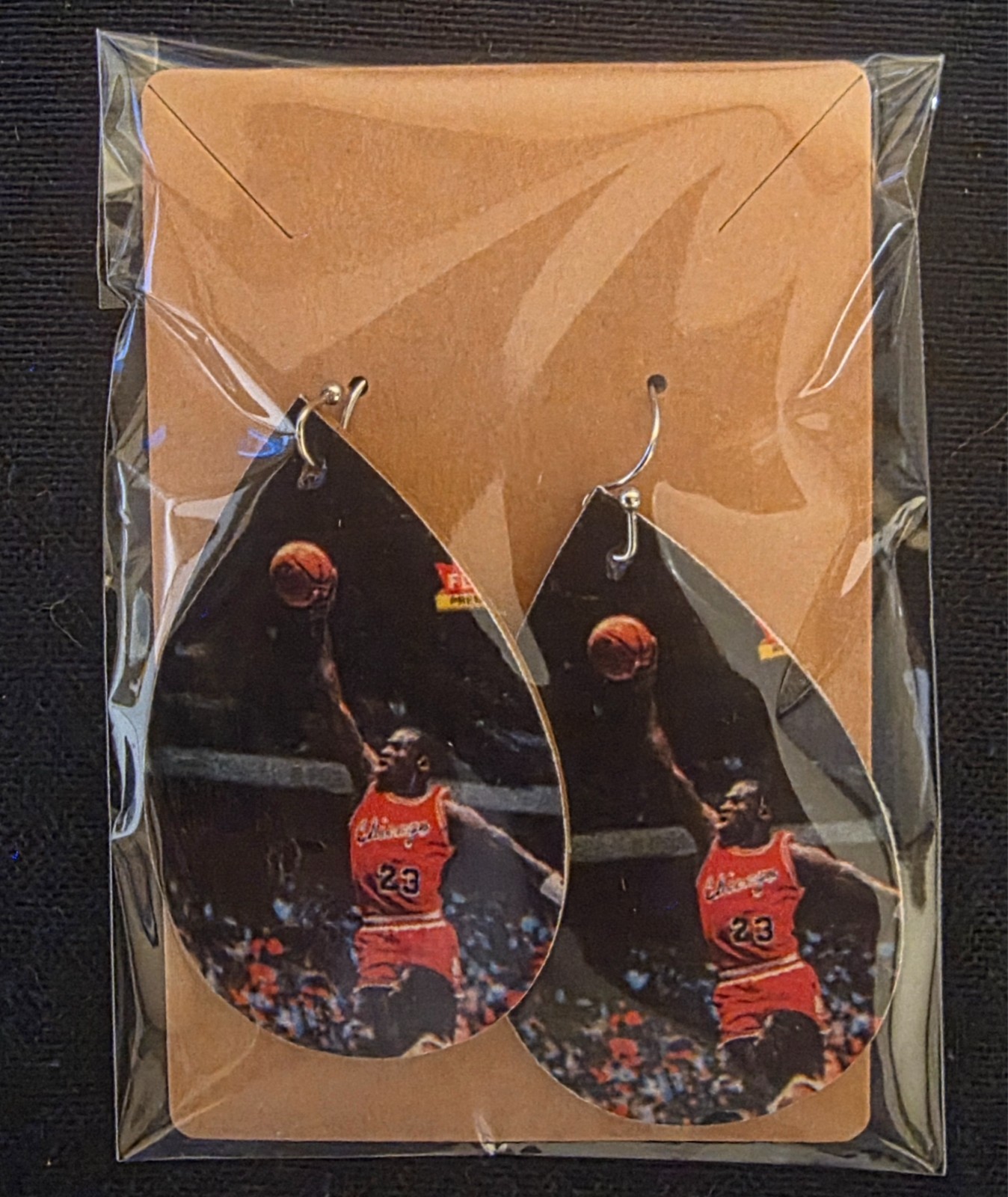 Awesome!! cool handmade Michael Jordan basketball earrings