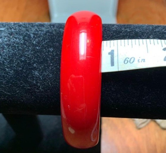 Red Bakelite Chunky Vintage Bracelet Bangle .75″ Diameter Art Deco Jewelry