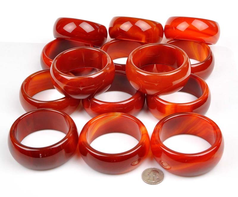 62mm-63mm Carnelian / Red Agate Wide Bangle Chunky Bracelet