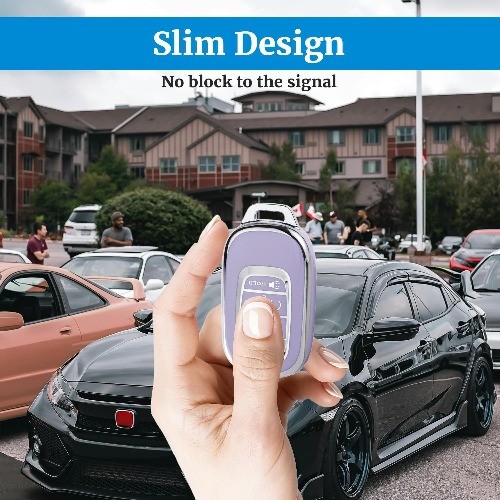 Soft TPU Key Fob Cover with Keychain, Key Case Shell Full Prot Color: B-purplee