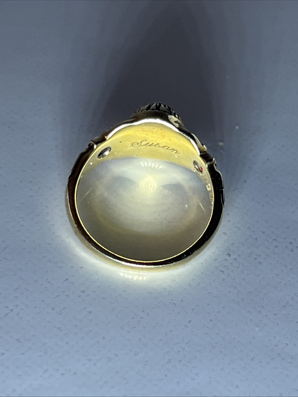 Oval Birthstone High School Class Ring Graduation Size 5 Stamped 10k(See Photos)