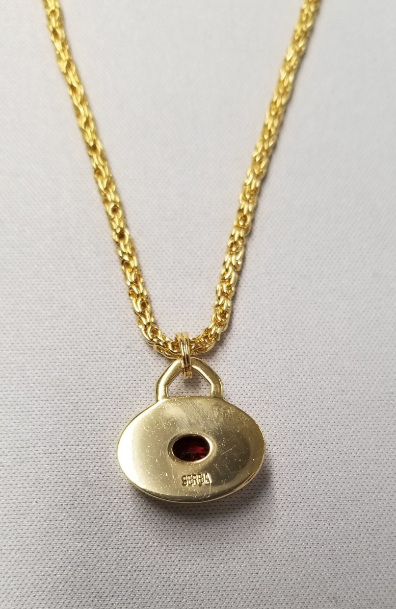 Sereia Rosalie Garnet Pendant Necklace 15″+2″
