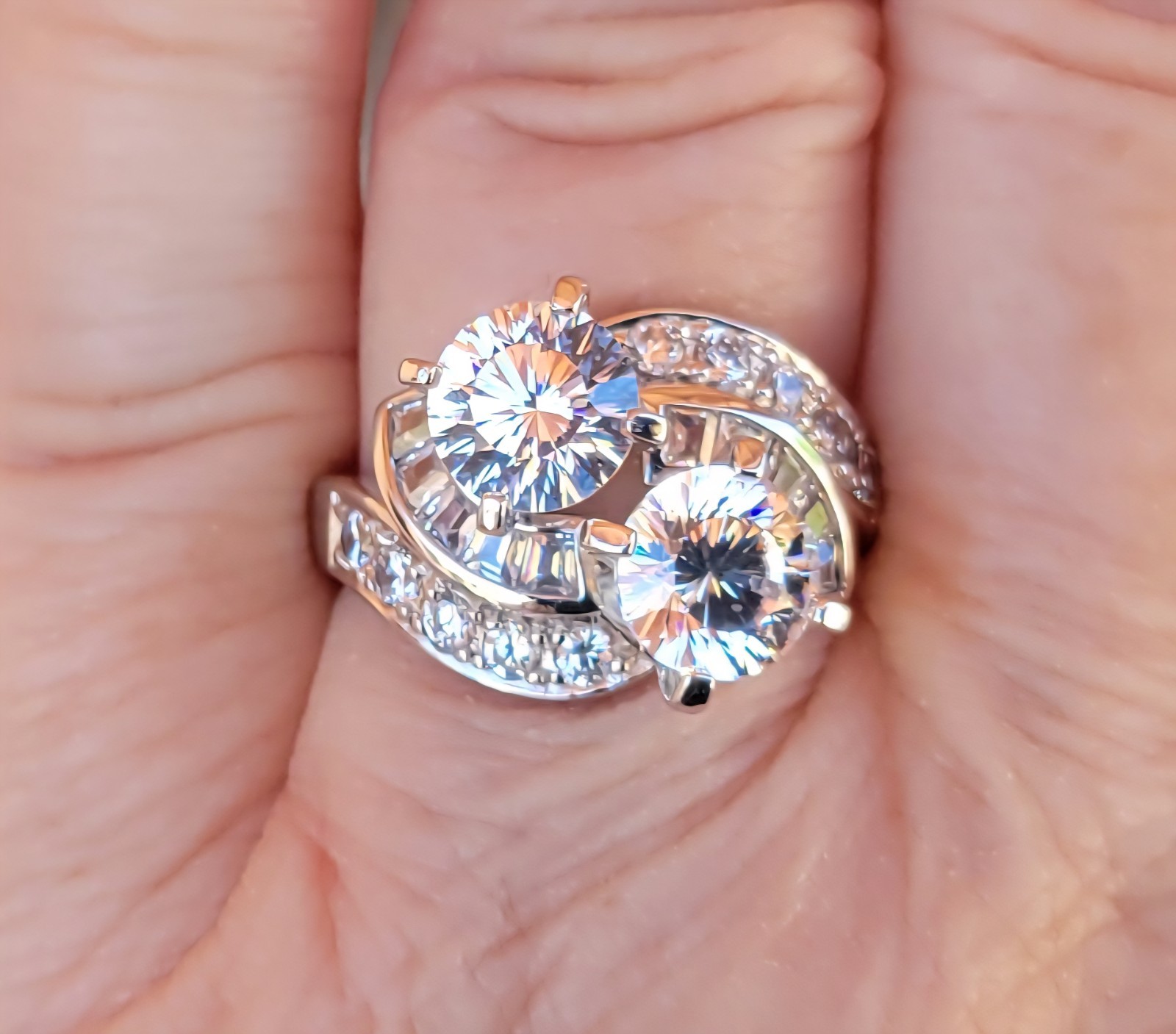2.16 Cts CZ 925 Sterling Silver Ring Sz 7