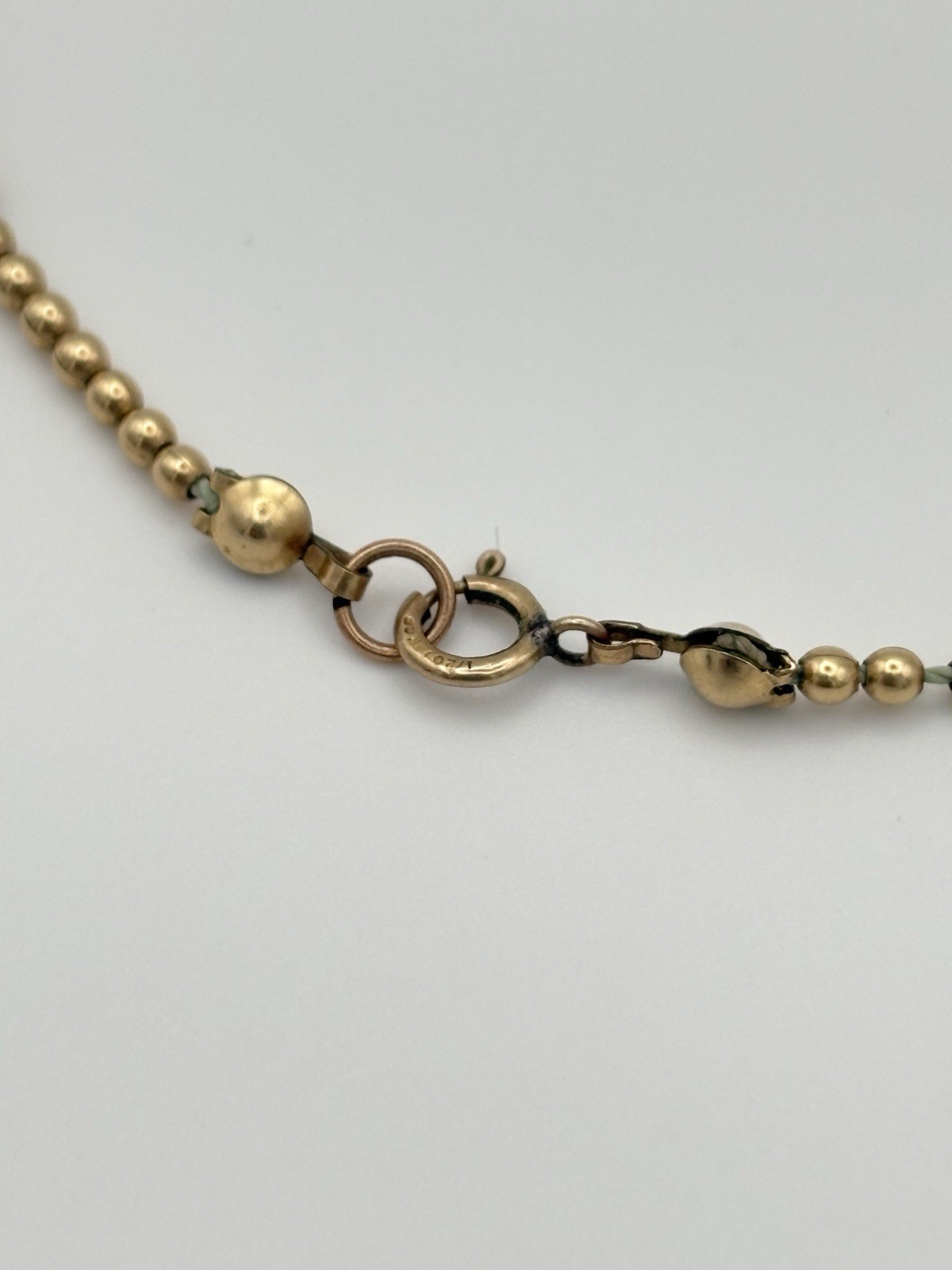 Vintage Gold Bead Bracelet 14k Gold Filled 2 mm Thick Beads 8.5 Inches 1.9 Grams