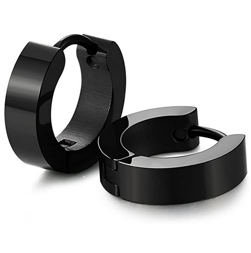 2pcs Stainless Steel Stud Earrings for Men Women Small Huggie Hoop Earrings Set