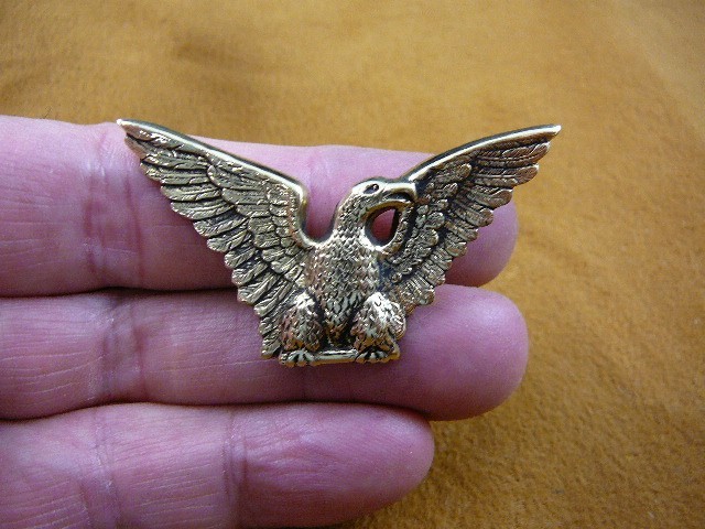 (b-bird-141) Bald eagle wings spread Military bird brass pin pendant love eagles