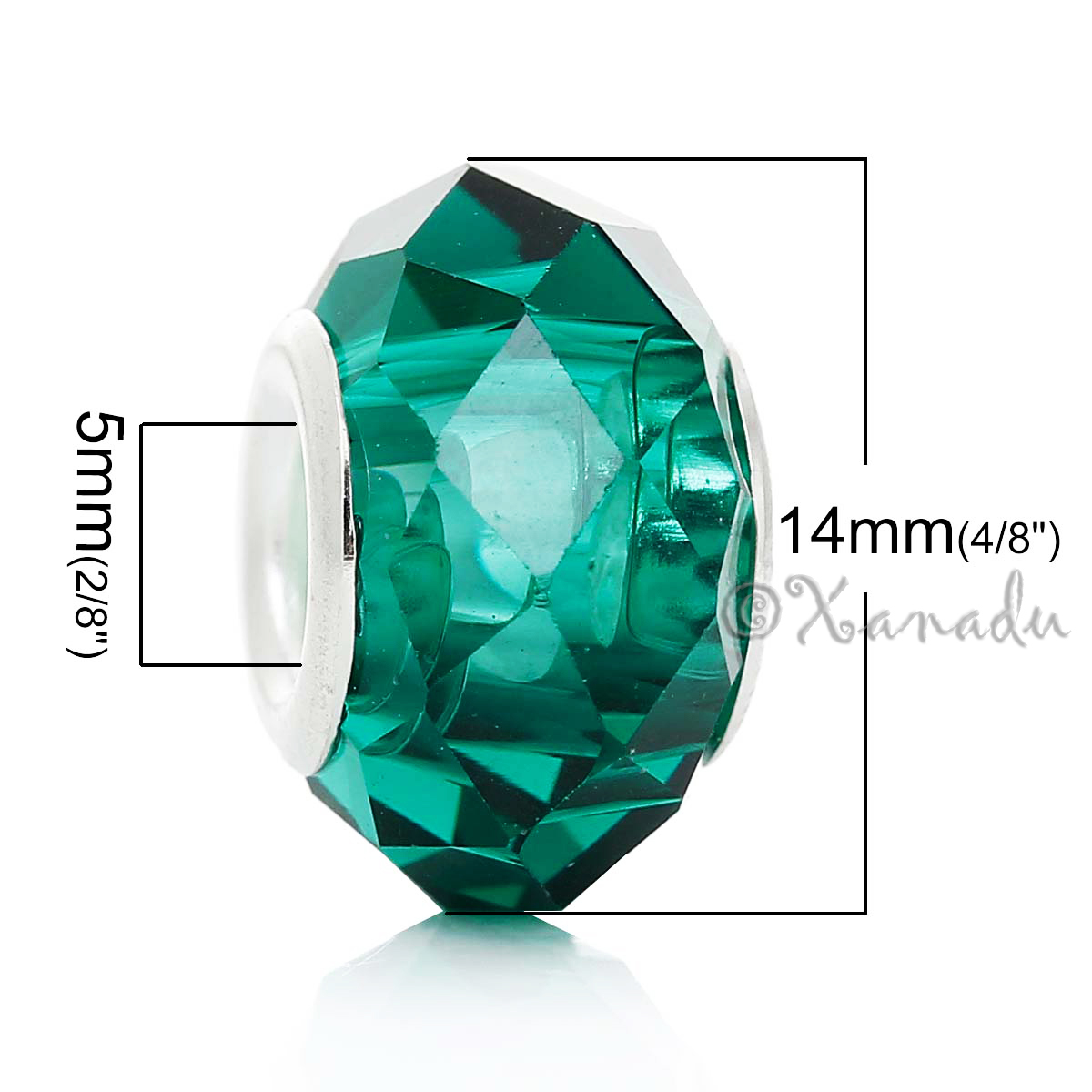 5PCs Teal Malachite Green Wholesale European Large Hole Beads For Bracelets