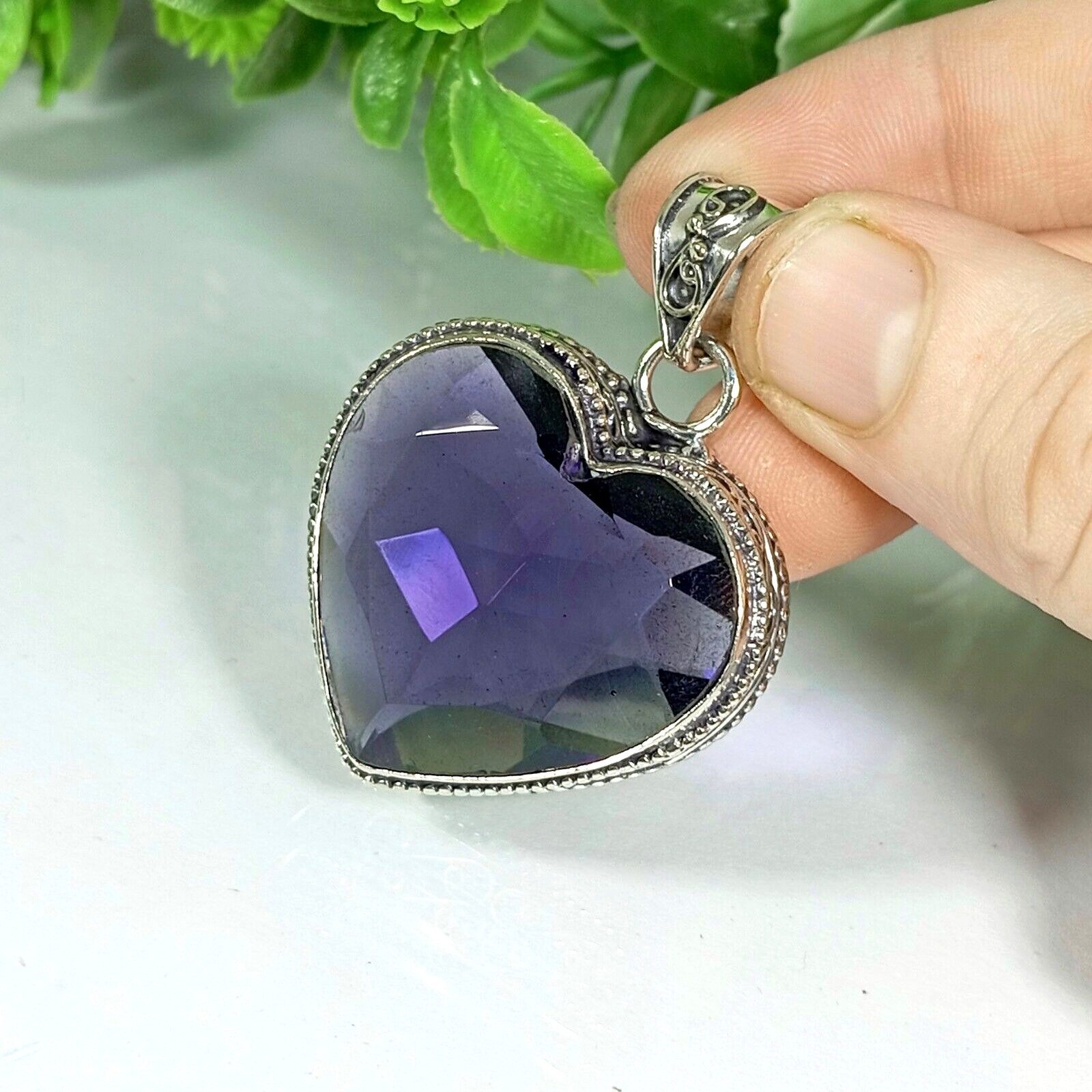 Amethyst Gemstone Handmade Pendant 925 Sterling Silver Jewelry Pendant 1.97″