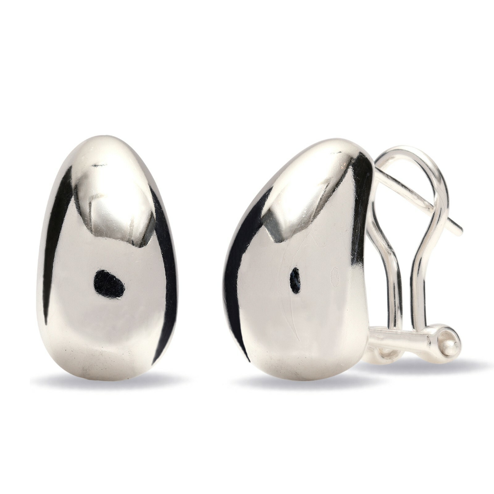LeCalla 925 Sterling Silver Jewelry LARGE Omega Back Earrings for Women & Girls
