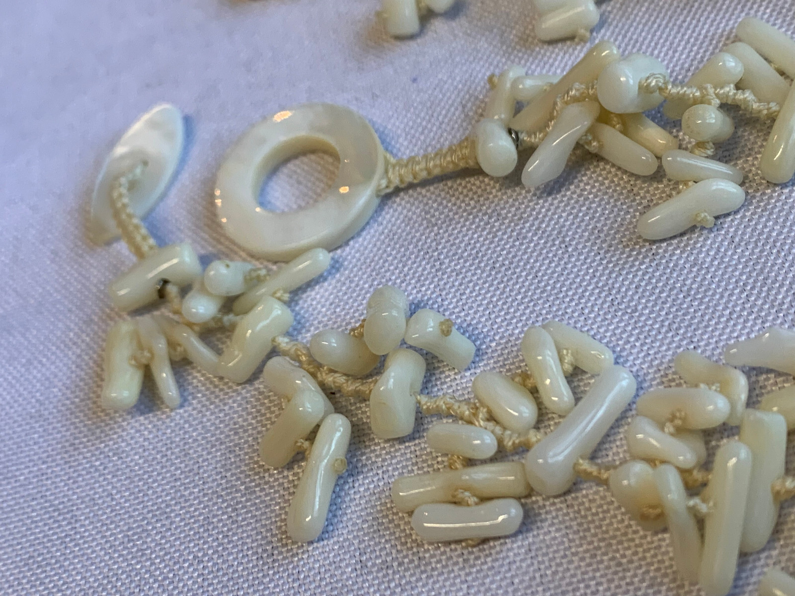 White Coral Branch Hand Knotted Jewelry Set 36″ Necklace & 7.5″ Bracelet