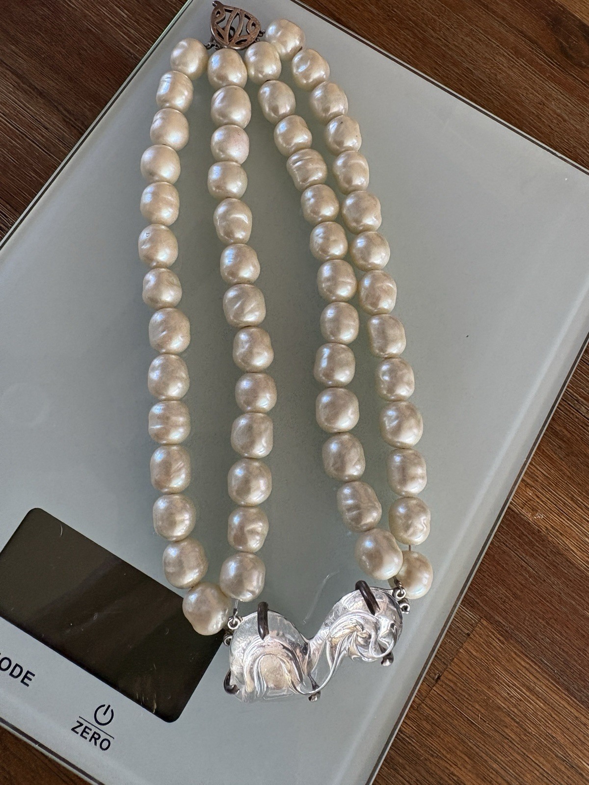 MARIQUITA MASTERSON 925 MOLTEN GLASS Centerpiece 2 Strand Glass Pearl NECKLACE