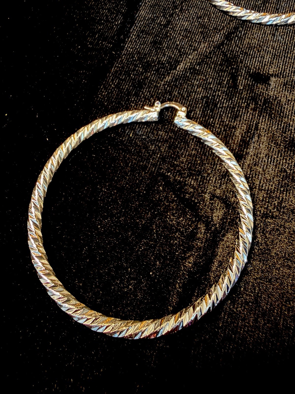 14K White Gold Filled Diamond Cut Hoop Earrings 2.75in Diameter. They Shine FR